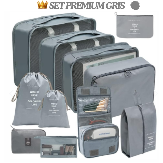 SET ORGANIZACIÓN  DE EQUIPAJE PREMIUM PARA VIAJEROS X 11 PIEZAS 👑